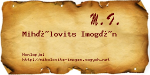 Mihálovits Imogén névjegykártya